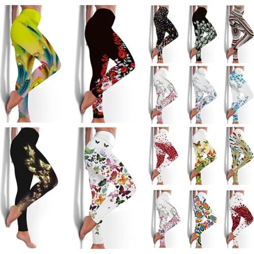 Peacock Print Yoga Pants High Waist Gym Leggings Hip-Lifting Fitness Pants Push Up Seamless Workout Activewear Sports Clothing