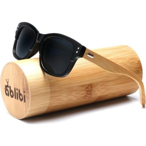 Ablibi 2017 Womens Vintage Bamboo Sunglasses Ladies' Bamboo Wooden Sun Glasses in Bamboo Tube oculos de sol masculino