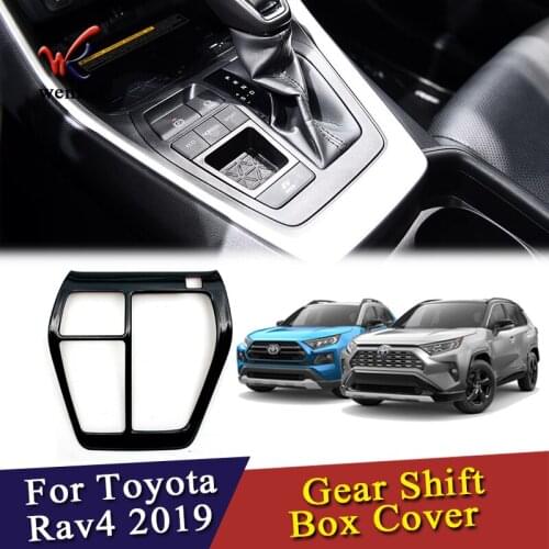 Car Styling For Toyota Rav4 2019 2020 Piano Black Gear Shift Box Cover Molding Trim Decorate Sticker Accessories
