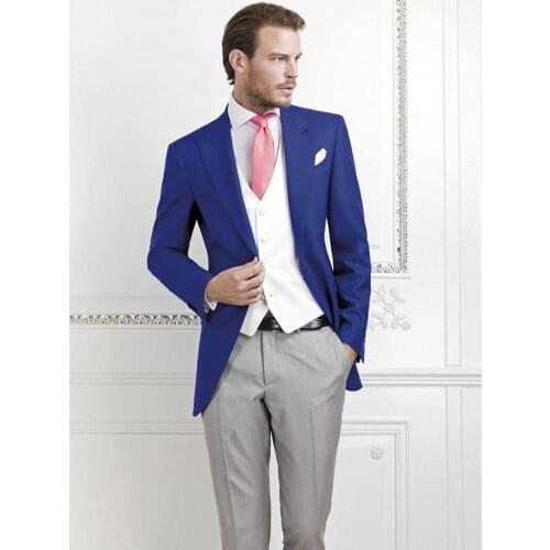 Slim Fits Men Prom Dress Business Suits Handsome Groom Tuxedos Coat Waistcoat Trousers Sets (Jacket+Pants+Vest+Tie) K:1304