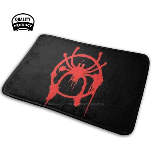 Miles Morales Spider Logo Comfortable Door Mat Rug Carpet Cushion Spidey Miles Morales Street Art Spray Paint Graffiti Spider