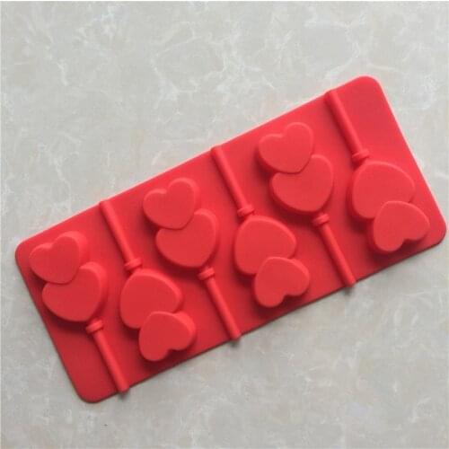 High-quality Double Love Silicone Lollipop Mold DIY Baking Mold, Colorful, Easy To Mold Chocolate Mold