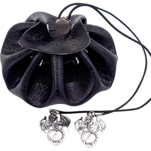 High Quality Drawstring Pouches for Packing Gift Bag Board Game PU Leather Dice Bag Jewelry Packing Game Accessories G99D