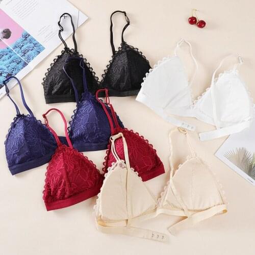 2020 New Sexy Woman Bra Floral Lace Bra Wire Free Bralette Lingerie Female Seamless Unpadded Transparent Brassiere Intimates