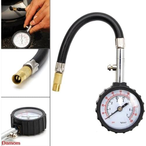 0-100PSI Car Truck Auto Motor Tyre Tire Air Pressure Gauge Dial Meter Tester New Damom