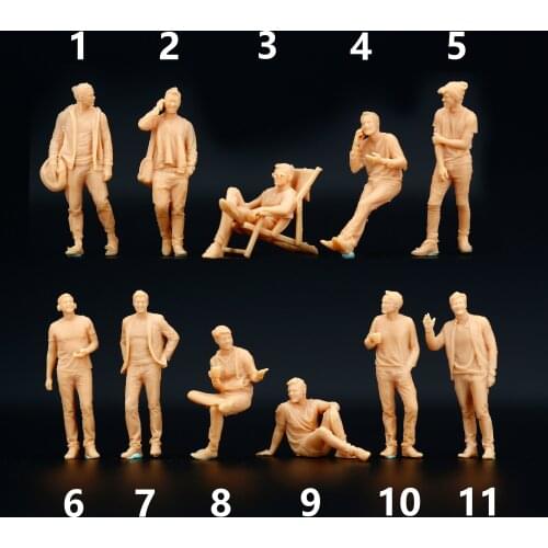 1:64 1/87 Man Model Miniature Handicraft Figure Fashion Male Model Need To Be Colored By Yourself