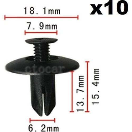 10pcs OEM Nylon Fastener Push-Type Retainer Clip Cowl Panel For Honda 91524-SE0-003 Screw expansion buckle