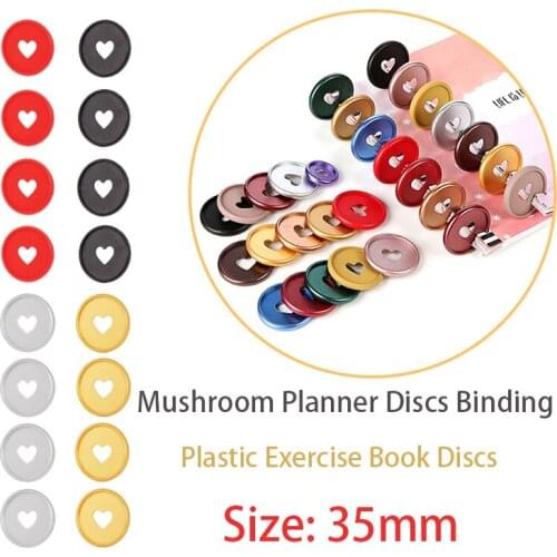 16pcs 35mm Colorful Plastic Binding Buckle Mushroom Hole Binder Rings Notebook Binding Discs Planner Disc Binder Office Supplies