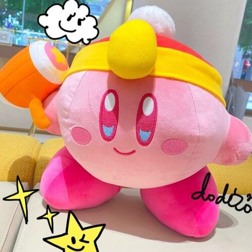 35Cm Kawaii Kirby Plushie Sanrio Plush Star Fighter Star Hammer Kirby Plushie Cute Dolls Anime Plush Toy For Girl Birthday Gift