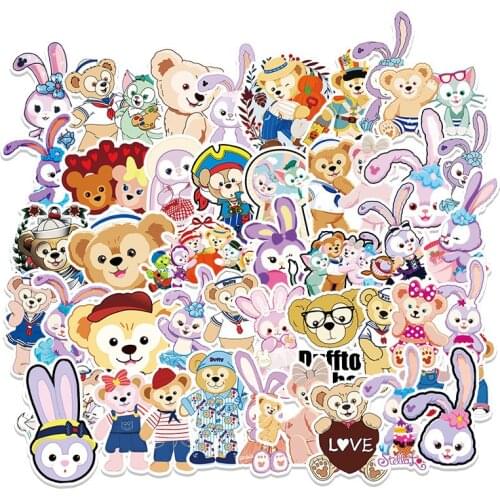 Disney Stitch Stella Lovely Cartoon Stickers Waterproof Skateboard Luggage Suitcase Computer Notebook Sticker Decals 50Pcs