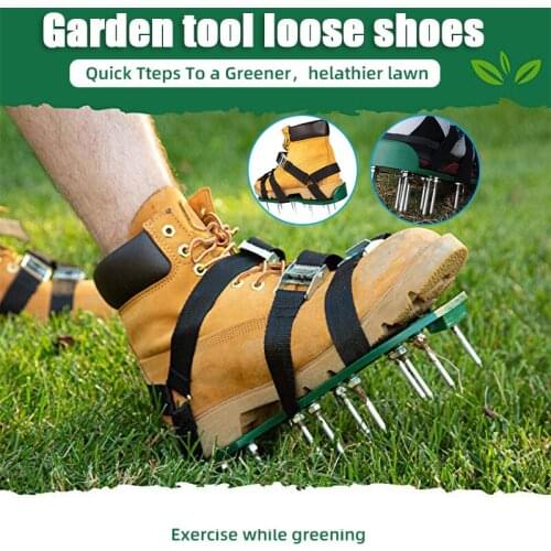 Lawn Aerator Shoes With Adjustable Straps And Metal Buckles Gardening Lawn Aerator Tools For Aerating Your Courtyard Garden Yard