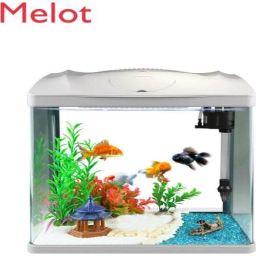 Fish Tank Aquarium Ecological Desktop Fish Globe Glass Mini Small Living Room Change Water Household Cylinder