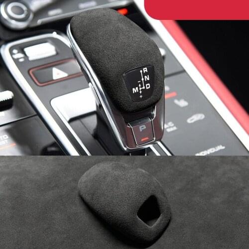 Alcantara For Porsche Cayenne Panamera 2018-2021 Car Gear Shift Knob Cover Car Interior Accessories