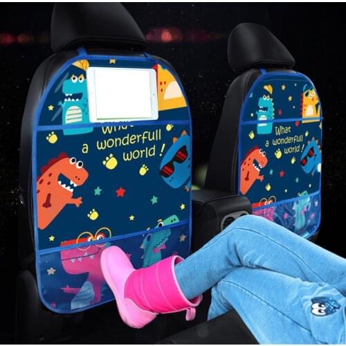 Car Accessories Anti-Kick Pad for Auto Seat Backrest Cover with Bag Waterproof Kid Cartoon Protection Front Pew Prevent Wear Mat