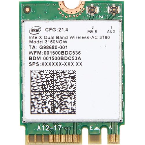 Wireless Adapter Card for AC 3160NGW Bluetooth 4.0 Wifi for Intel WLAN HP 784644-005 Pavilion x360 13" s060sa x360 13"