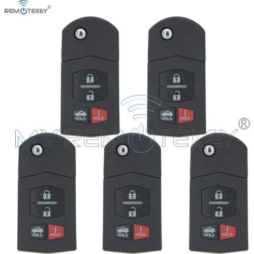 Remtekey Car Key Shell Replacement Remote Key Transmitter Shell 4 Button BGBX1T478SKE12501 For Mazda 3,5,6