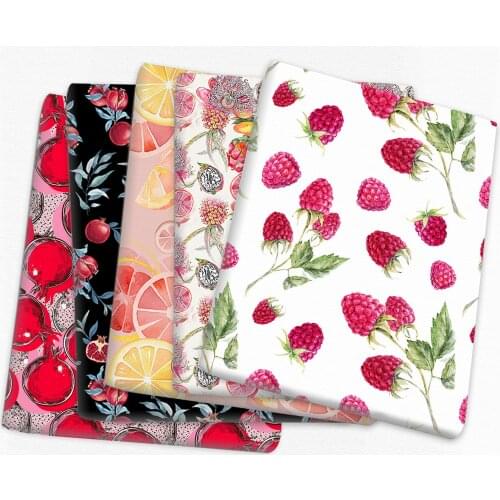 Flower Fruit Patchwork Polyester Cotton Fabric for Tissue Sewing Quilting Fabrics Needlework Material DIY Handmade,c16144