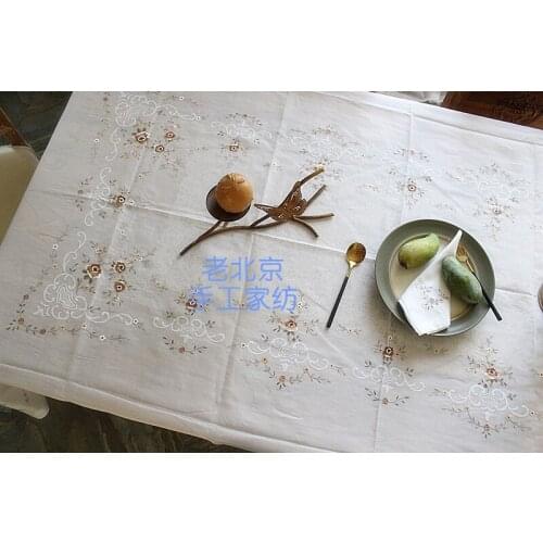 Collection Class Exquisite Transparent Elegance Color Hand Embroidery Glass Yarn Table Cloth Bed Cover Tablecloth Curtain