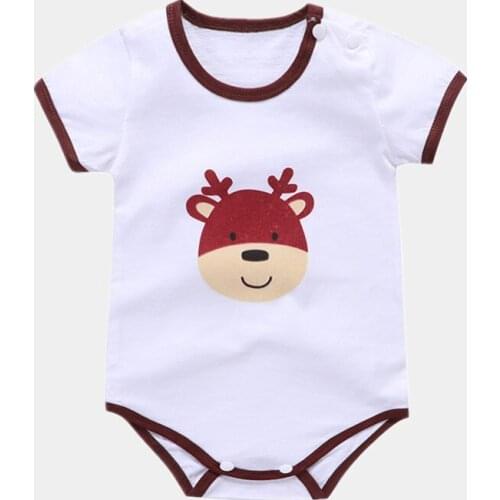 Newborn Baby Summer Rompers 100% Cotton Infant Body Short Sleeve Climbing Clothes Baby Jumpsuit Cartoon Baby Boys Girls Clothes
