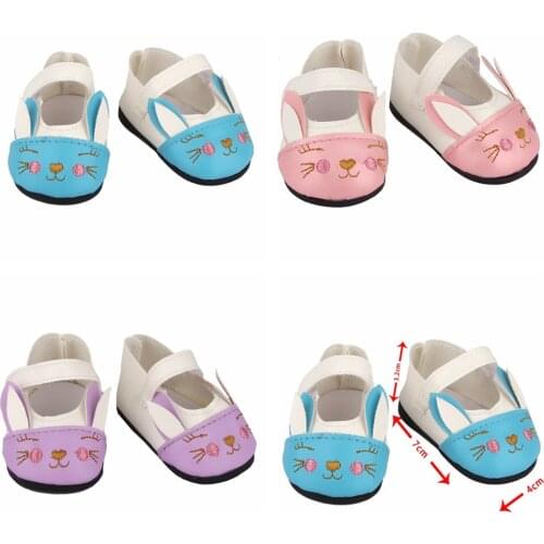 New Fashion Cute Cat Leather Boots For 43cm Baby Dolls 17 inch Born Baby Dolls Shoes For 45cm American Girl Doll 18 inch Doll