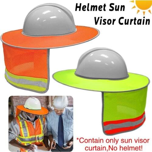 Summer Sunscreen Helmet Cyan Orange Fluorescent Reflective Helmet With Sun Visor Work Available Sombrero Wide Cap Hat For Worker