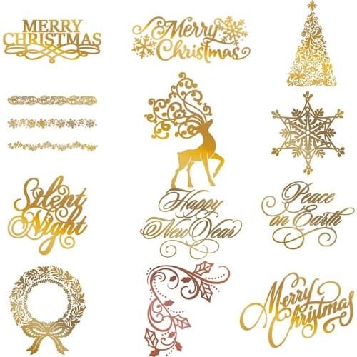 "Merry Christmas" "Silent Night" Word Hot Foil Plate For Scrapbooking DIY Album Paper Card Making Decoration Photo Album Crafts