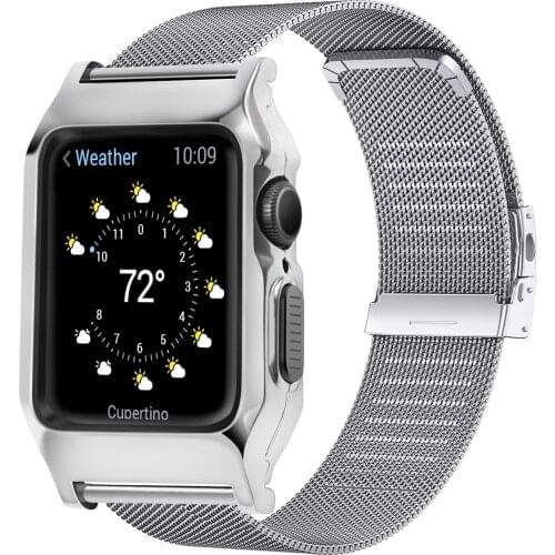 Metal Case Stainless Steel Strap for iwatch 6 44mm 40mm Protective Cover Watch Band for Apple Watch Series SE 5 4 Wristband
