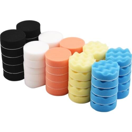 50Pcs Polishing Pads Kit 3 Inches for Car Buffing Waxing for Automobiles Yachts