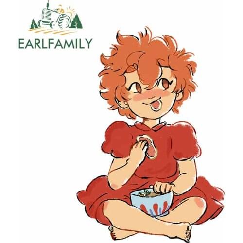 EARLFAMILY 13cm x 9.1cm For Ponyo Car Stickers Waterproof Decal Personality Graphics Scratch-Proof JDM SUV RV Decoration