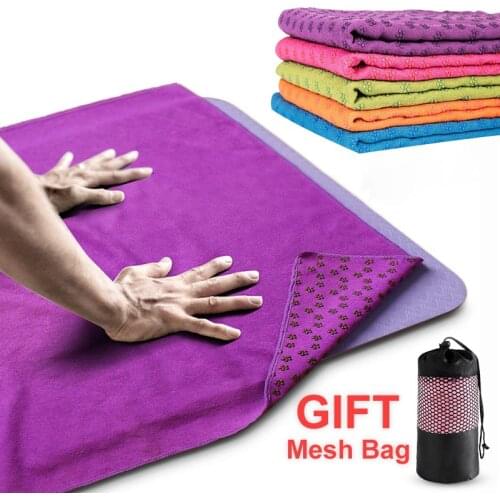 Non Slip Yoga Towel Pilates Blankets Fitness Sweat Absorbent Anti Skid Microfiber Exercise Pilates Training Yoga Mat Cover Towel