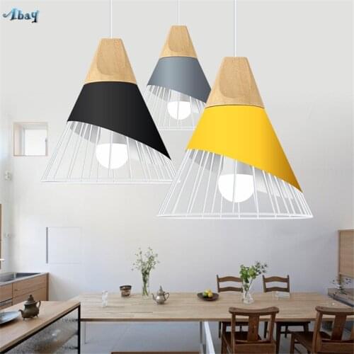 Nordic Creative Badminton Shape Wood Pendant Lights for Living Room Bedroom Restaurant Study Modern Light Fixture Loft Decor Led