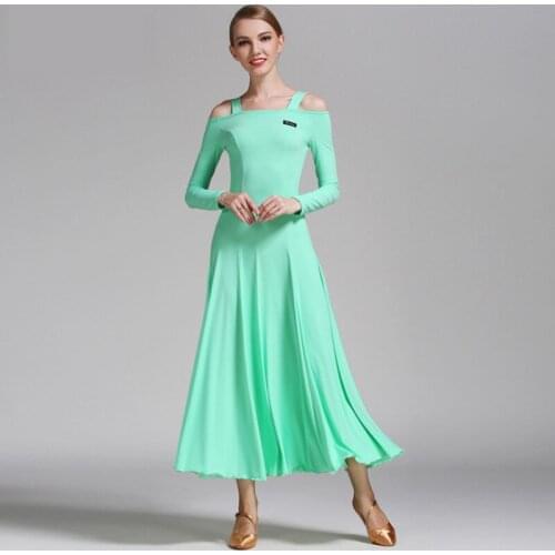 2017 New Ballroom Dance Dress For Women Strapless Long Sleeve Jazz/Waltz/Tango-Dancing Standard Ballroom Dance Dresses For Sale