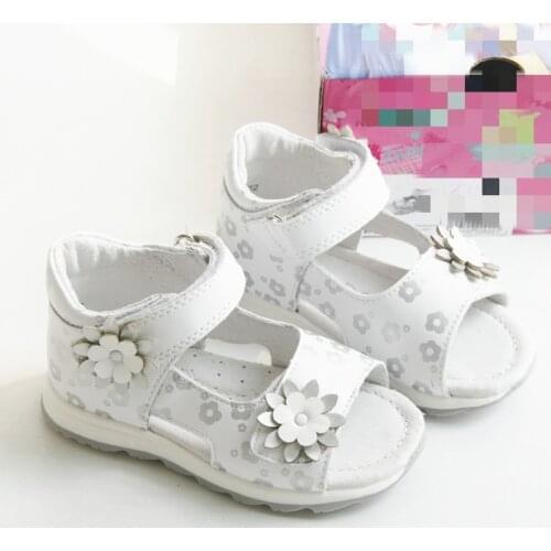 NEW arrival 1pair girl back hard Genuine Leather Children Sandals Orthopedic,Super Quality Kids Summer Shoes