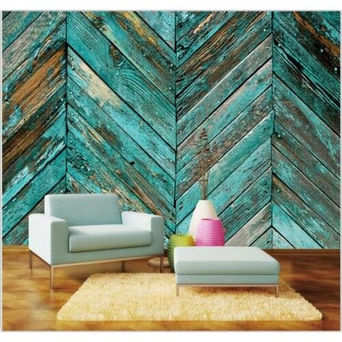 Beibehang Wallpaper custom wallpaper mural modern retro style wood plank wall living room bedroom pen sofa background mural
