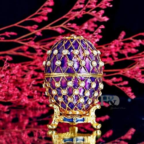 H&D Metal Trinket Boxes Eggs Shaped Jewelry Accessories Storage Wedding Gift Christmas Decor Home Decoration Vintage Souvenir