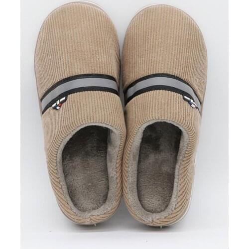 Striped Soft Bottom Home Slippers Cotton Warm Shoes Women Indoor Floor Slippers Non-slips Shoes For Bedroom House Man Slippers