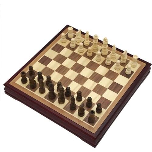 Top Grade Rosewood Chess Set Solid Wood Desk Type Chessboard International Chess Classic Coffee Table Wooden Board Game Kid Gift