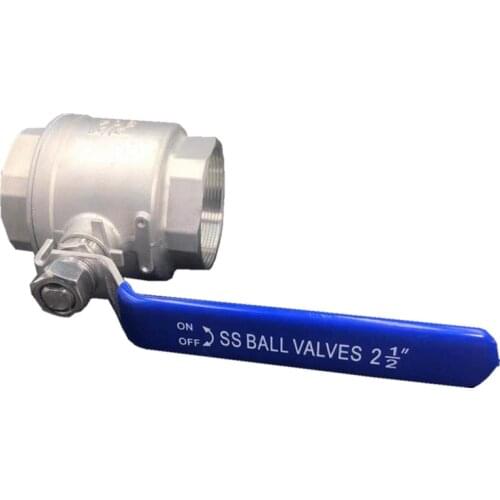 WZJG DN65 2 1/2 Female Straight Two-pieces Full Ports 304 Stainless Steel Ball Valve