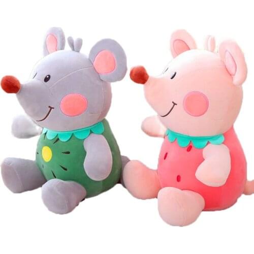 25-45cm Cute Fruit Mouse Strawberry pineapple Kiwi Plush Toys Rat Soft Cartoon Pillows Animal Doll Kid Playmate Sleep Partner