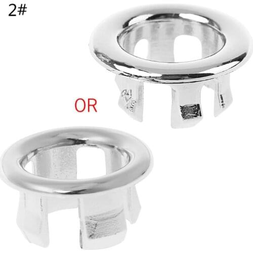 Bathroom Basin Sink Overflow Ring Six-foot Round Insert Chrome Hole Cover Cap D0AC