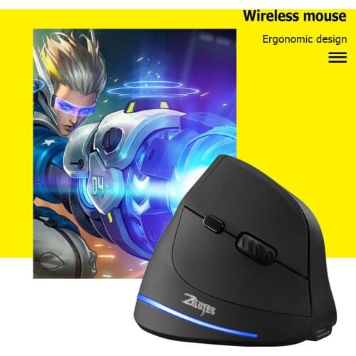 ZELOTES F-35 2.4GHz Vertical Wireless Mouse 2400DPI 6 Buttons Ergonomic Optical Computer Gaming Mouse Gamer Mice For Laptop PC