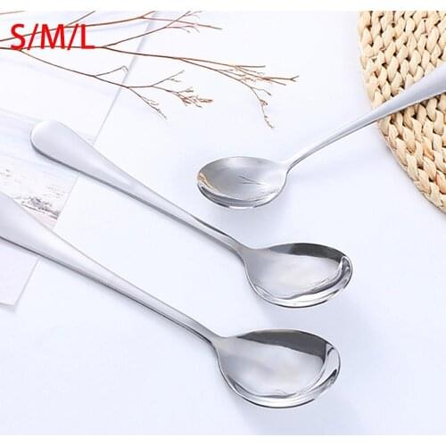 Espresso Spoon Kitchen Long Handle Stainless Steel Ice Cream Dessert Coffee Tea Spoon Western Food Tableware Outdoor Flatware