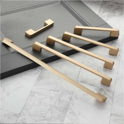 Gold Cabinet Handles Zinc Alloy Kitchen Handle Cupboard Door Pulls Drawer Knobs Bedroom Door Furniture Handle Hardware