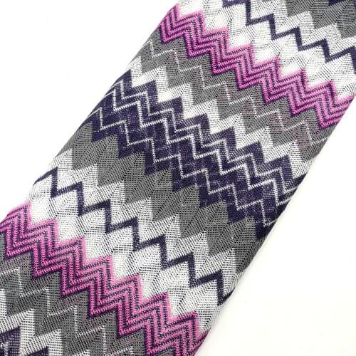 1 Yard Wave Striped Knitting Lace Fabrics Zig Zag Purple Fabric Soft Mesh Dress Fabric Floral 150Cm