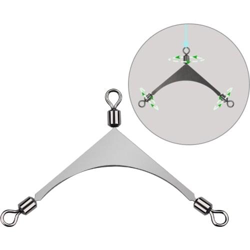 TIANNSII 10pcs American 3 Way Stainless Steel Fishing Jig Head Swivels Rolling Pole Connector Tackle Swivel Fishing Accessories