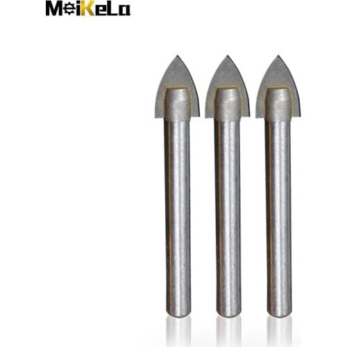 MeiKeLa 10pcs Triangular Glass Drill Bit Ceramic Drill Hard Alloy Perforated Glass Ceramic Marble Drill Bit