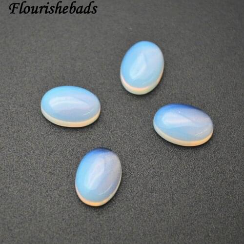 10x14mm White Opalite Flat Oval Shape Stone Cabochon Cabs 30pc Per Order