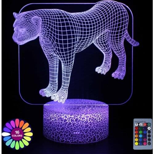 Animal Series 3D Night Lights Colorful LED Touch/Remote Control Table Lamp For Kids Room Decoration USB Illusion Gift Lamp