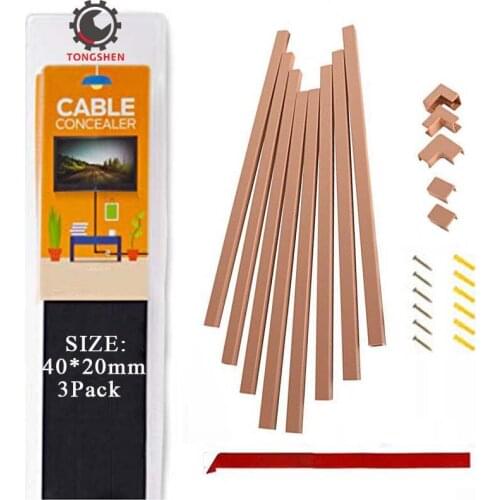 40x20mm Brown Cord Mate Kit Cable Raceways Cord Cover to Hide Cables Cords Or Wires Cable Hider Cable Organizer Wire Concealer