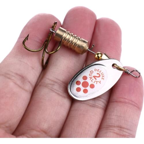 6.7cm/7.3g Artificial Gold / Silver Spoon Lure Metal Spinner Fishing Lures Pesca Fishing Tackle Spinner Bait 4# Hook
